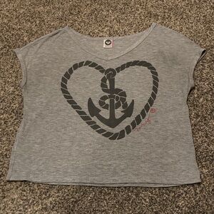 Gray Anchor Print Roxy Shirt